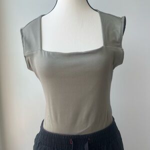 Women's Olive Green Sleeveless Top